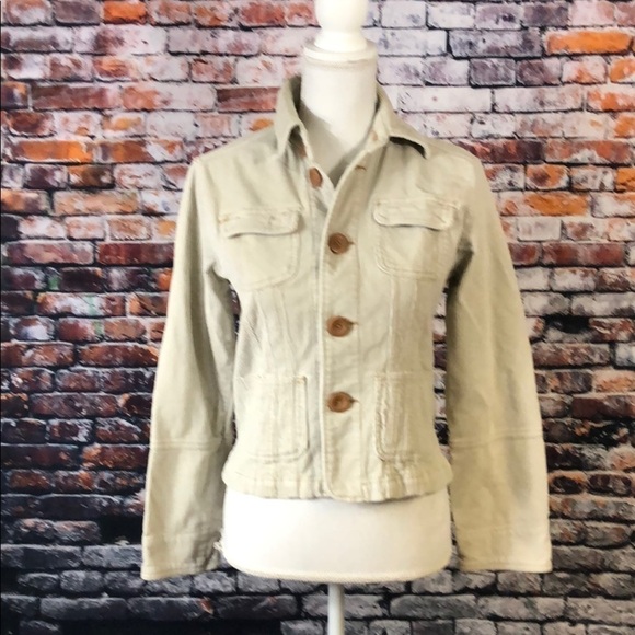 TULLE-ANTHRO CREAM COLORED CORDUROY JACKET SZ S - Picture 1 of 7